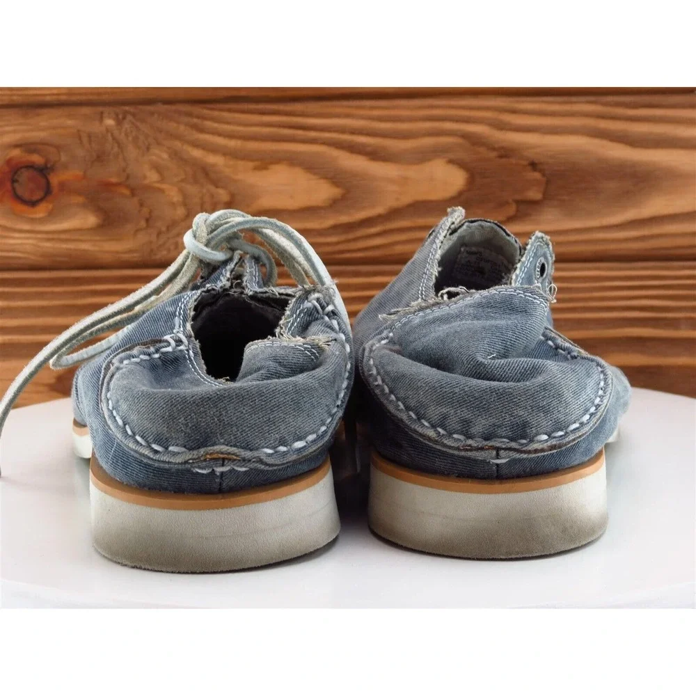 SPERRY Sz‎ 10 Boat Shoe Gray Canvas Men Lace Up Medium